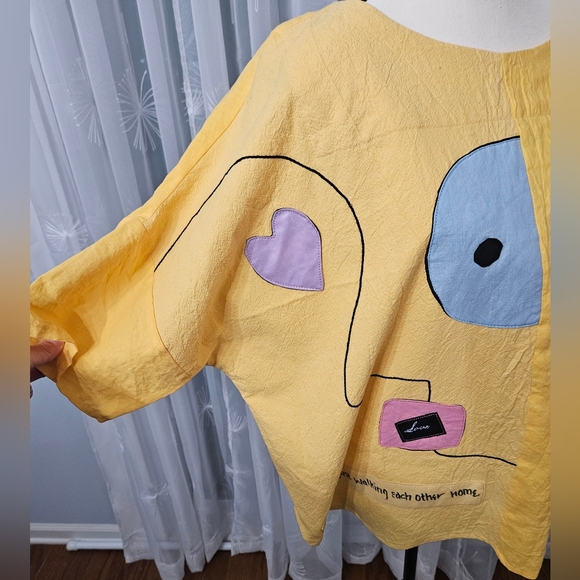 New with tags-  Tia Lin yellow blouse - Picture 4 of 9